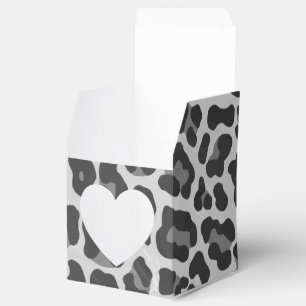 Leopard Grey and Light Grey Print Favor Box