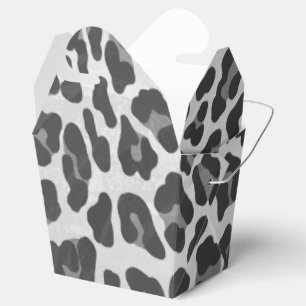 Leopard Grey and Light Grey Print Favor Box