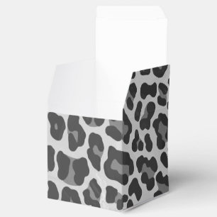 Leopard Grey and Light Grey Print Favor Box