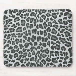 Leopard Grey and Light Grey Print Mouse Pad