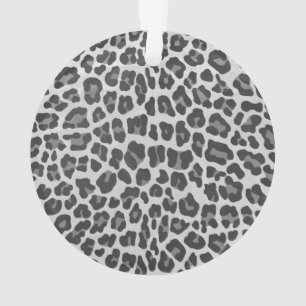 Leopard Grey and Light Grey Print Ornament