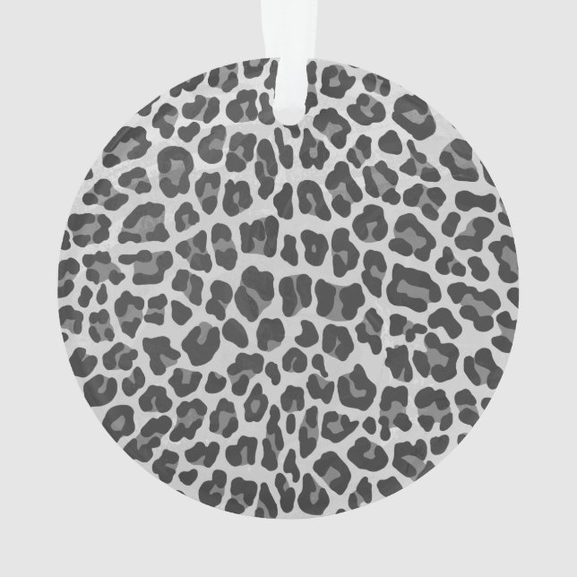 Leopard Grey and Light Grey Print Ornament (Back)