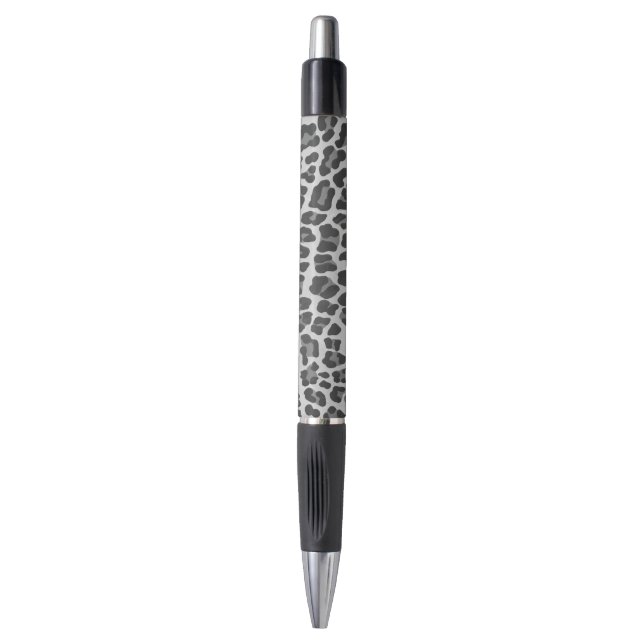 Leopard Grey and Light Grey Print Pen (Front Vertical)