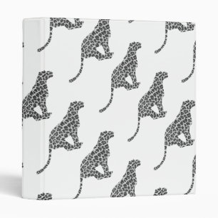 Leopard Grey and Light Grey Silhouette Binder