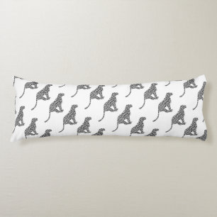 Leopard Grey and Light Grey Silhouette Body Pillow
