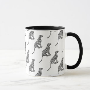 Leopard Grey and Light Grey Silhouette Mug