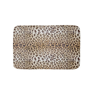 Leopard hair bath mat