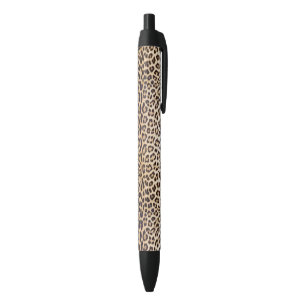 Leopard hair black ink pen