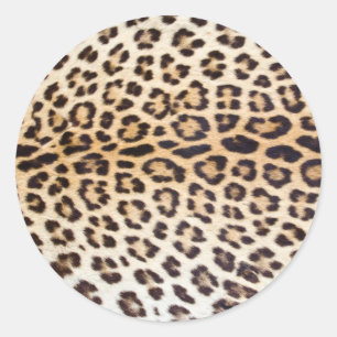 Leopard hair classic round sticker