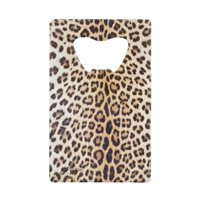 Leopard hair credit card bottle opener (Front)
