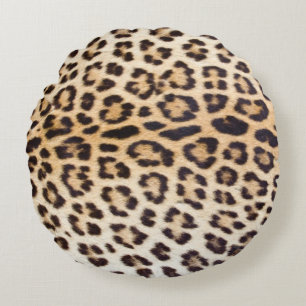 Leopard hair round pillow
