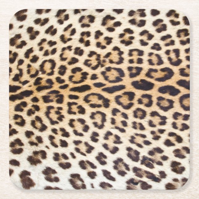 Leopard hair square paper coaster (Front)