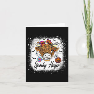 Leopard Halloween Cow Pumpkin Spooky Heifer 1 Card
