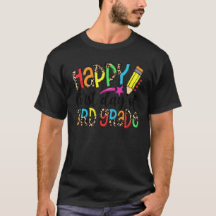 Leopard Happy First Day Of School 3rd Grade Teache T-Shirt