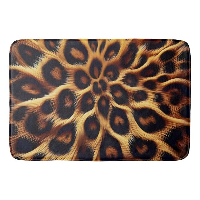 Leopard Haven: Soft Textures, Bold Prints Bath Mat (Front)