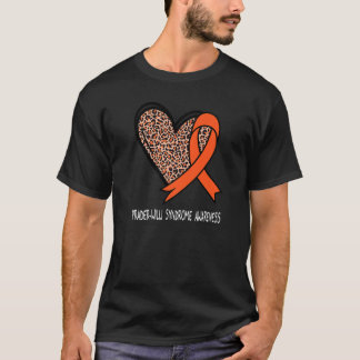 Leopard Heart Prader Willi Syndrome Awareness Oran T-Shirt