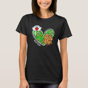 Leopard Heart Shamrock Emt Life Nurse St Patricks  T-Shirt
