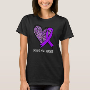 Leopard Heart xx Awareness Purple Ribbon T-Shirt