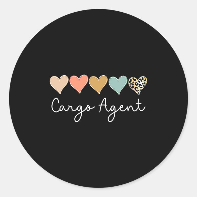 Leopard Hearts Matching Valentines Day For Cargo  Classic Round Sticker (Front)