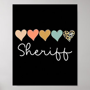 Leopard Hearts Valentines Day For Team Sheriff Va  Poster