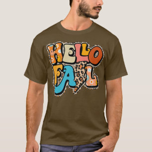 Leopard Hello Fall Fun Pumpkin Patch Fall Lover Au T-Shirt
