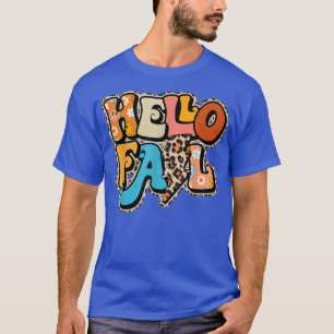Leopard Hello Fall Fun Pumpkin Patch Fall Lover Au T-Shirt