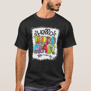 Leopard Hello Third 3rd Grade Teacher First Day Of T-Shirt