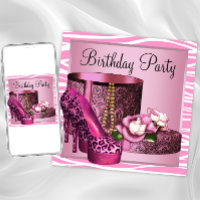 Leopard High Heel Shoes Pink Zebra Birthday Party