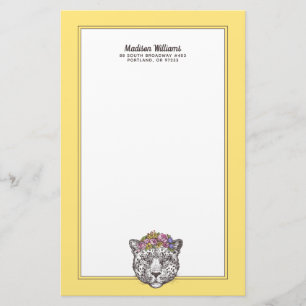 Leopard Hippie Chic   Add Your Name Stationery
