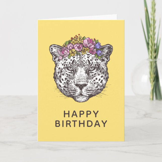 Leopard Hippie Chic | Add Your Text Card (Front)