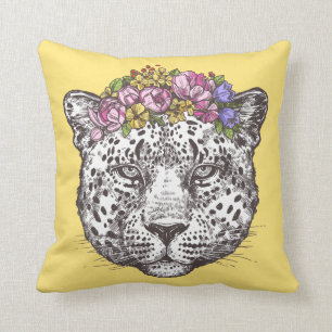 Leopard Hippie Chic Throw Pillow
