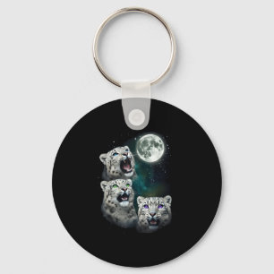 Leopard Howling At The Space Full Moon At Night St Keychain