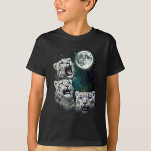 Leopard Howling At The Space Full Moon At Night St T-Shirt