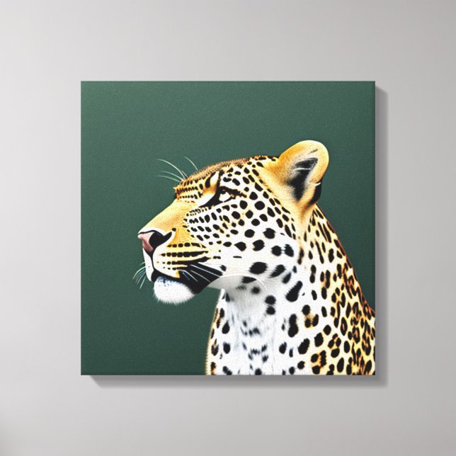 Leopard Illustration Art Canvas Print (Front)