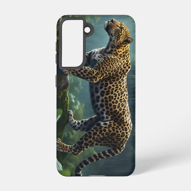 Leopard In A Rainy Jungle Samsung Galaxy S21 Case (Back)