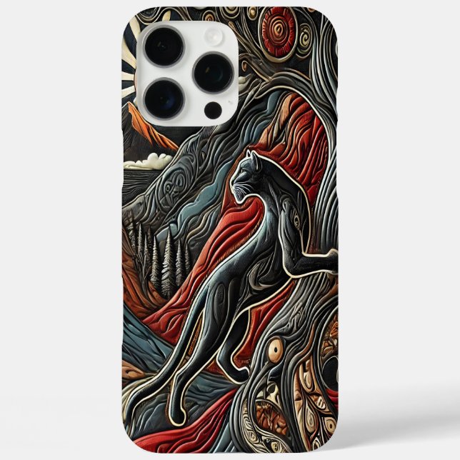 Leopard in Colourful Mountain Landscape Case-Mate iPhone Case (Back)