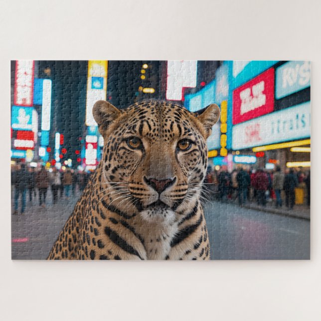 Leopard in Times Square Jigsaw Puzzle (Horizontal)