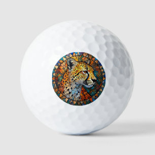 Leopard in Vibrant Colours Golf Balls