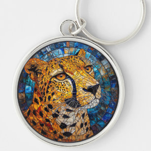 Leopard in Vibrant Colours Keychain