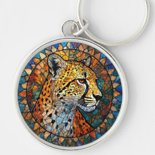 Leopard in Vibrant Colours Keychain