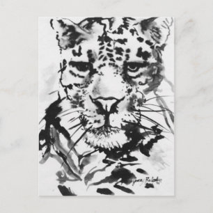 Leopard Ink Wash Postcard
