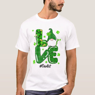 Leopard Irish Green Plaid Dentist Gnome St.Patrick T-Shirt