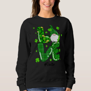 Leopard Irish Green Plaid Doctor Gnome St Patrick Sweatshirt
