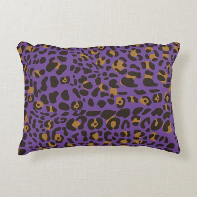 Leopard Jaguar Animal Print Pattern Accent Pillow (Front)