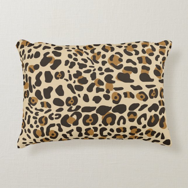 Leopard Jaguar Animal Print Pattern Accent Pillow (Front)