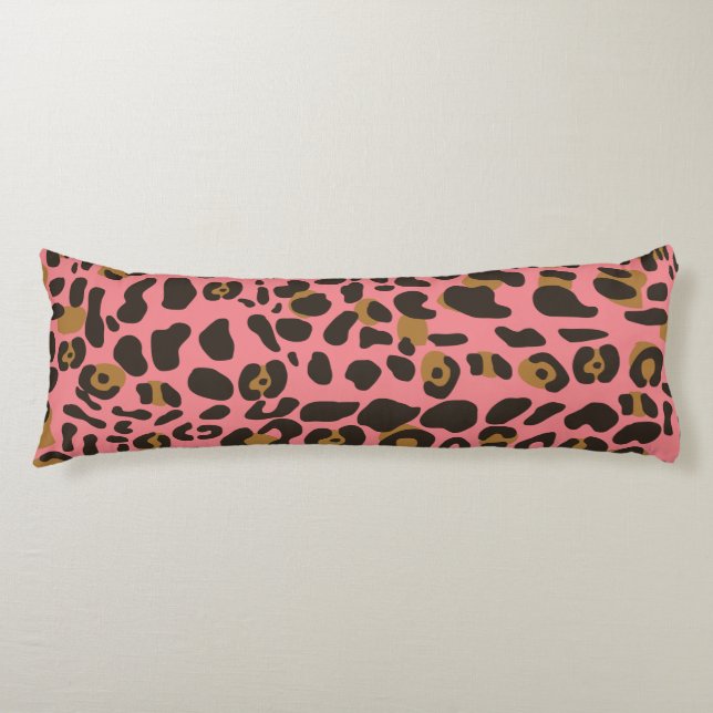 Leopard Jaguar Animal Print Pattern Body Pillow (Front)