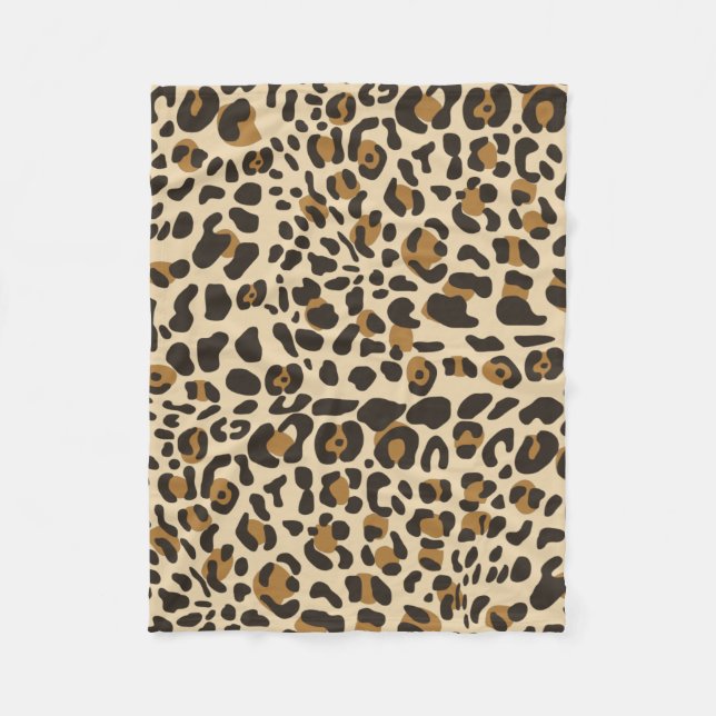 Leopard Jaguar Animal Print Pattern Fleece Blanket (Front)