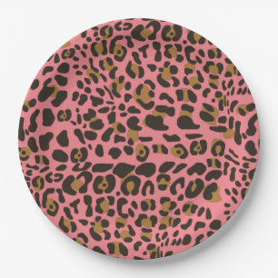 Leopard Jaguar Animal Print Pattern Paper Plate
