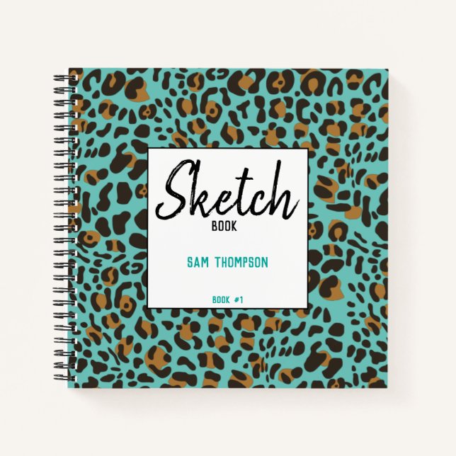Leopard Jaguar Animal Print Pattern Sketch Notebook (Front)