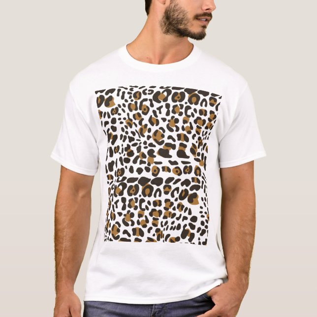 Leopard Jaguar Animal Print Pattern T-Shirt (Front)